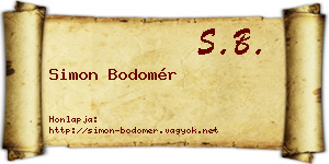 Simon Bodomér névjegykártya